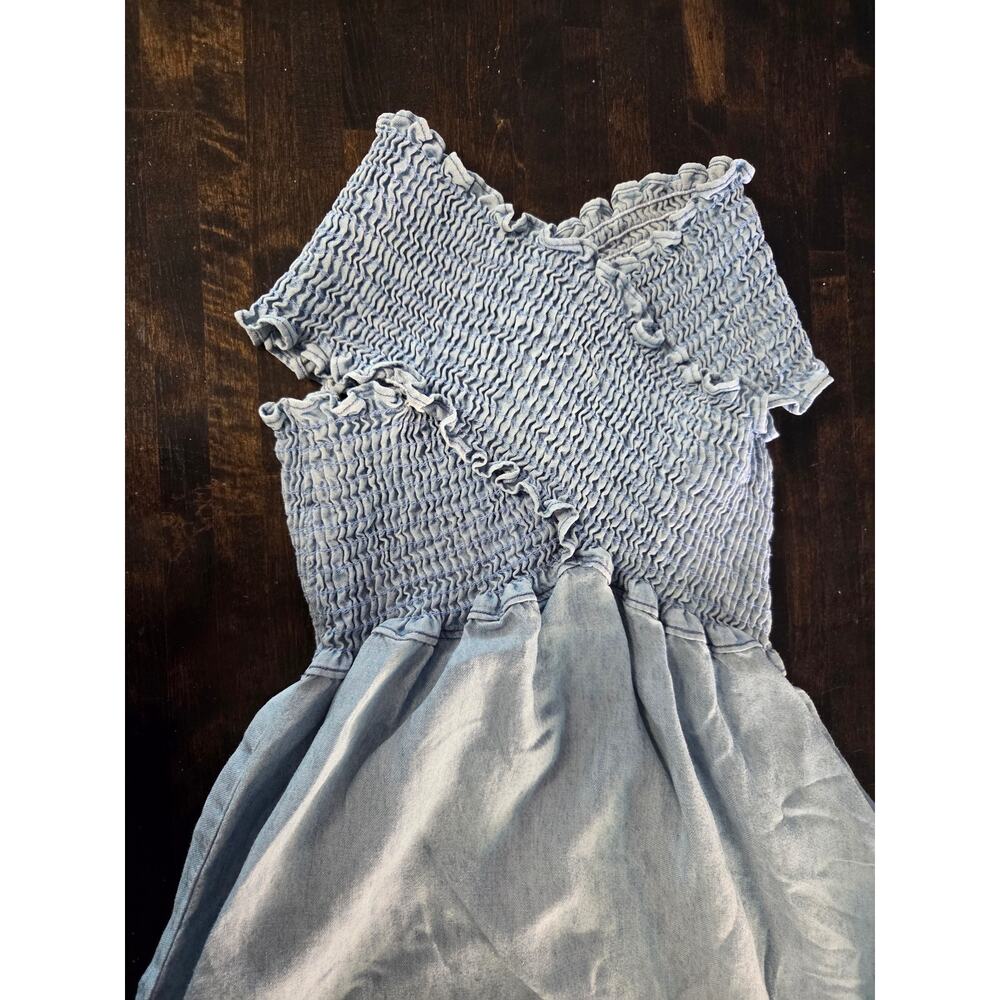 Show me Your Mumu Stone Washed Denim Stretch Y2K Dress Top Small - Picture 2 of 4